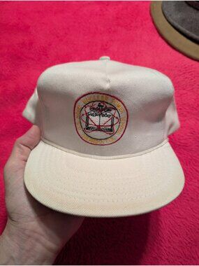 Vintage 80s US Navy Nuclear Power School Orlando Hat White Rope Snapback Cap FL